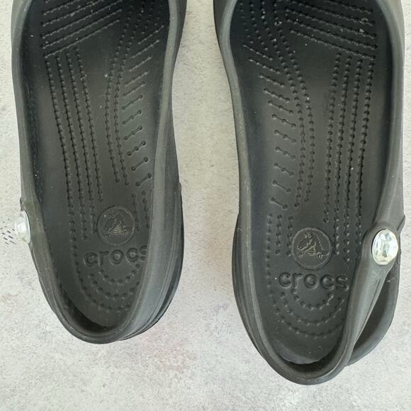 Crocs Shoes Women's 8 Sling Back Ballet Flats Bling Cut Out Close Toe Sandals - Picture 8 of 12